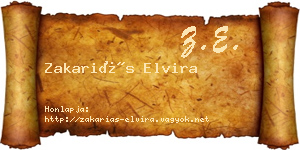Zakariás Elvira névjegykártya